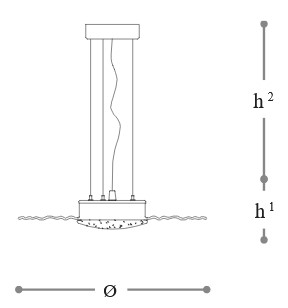 Dimensiones de la Lámpara de Suspensión Italamp Gravity Incanto